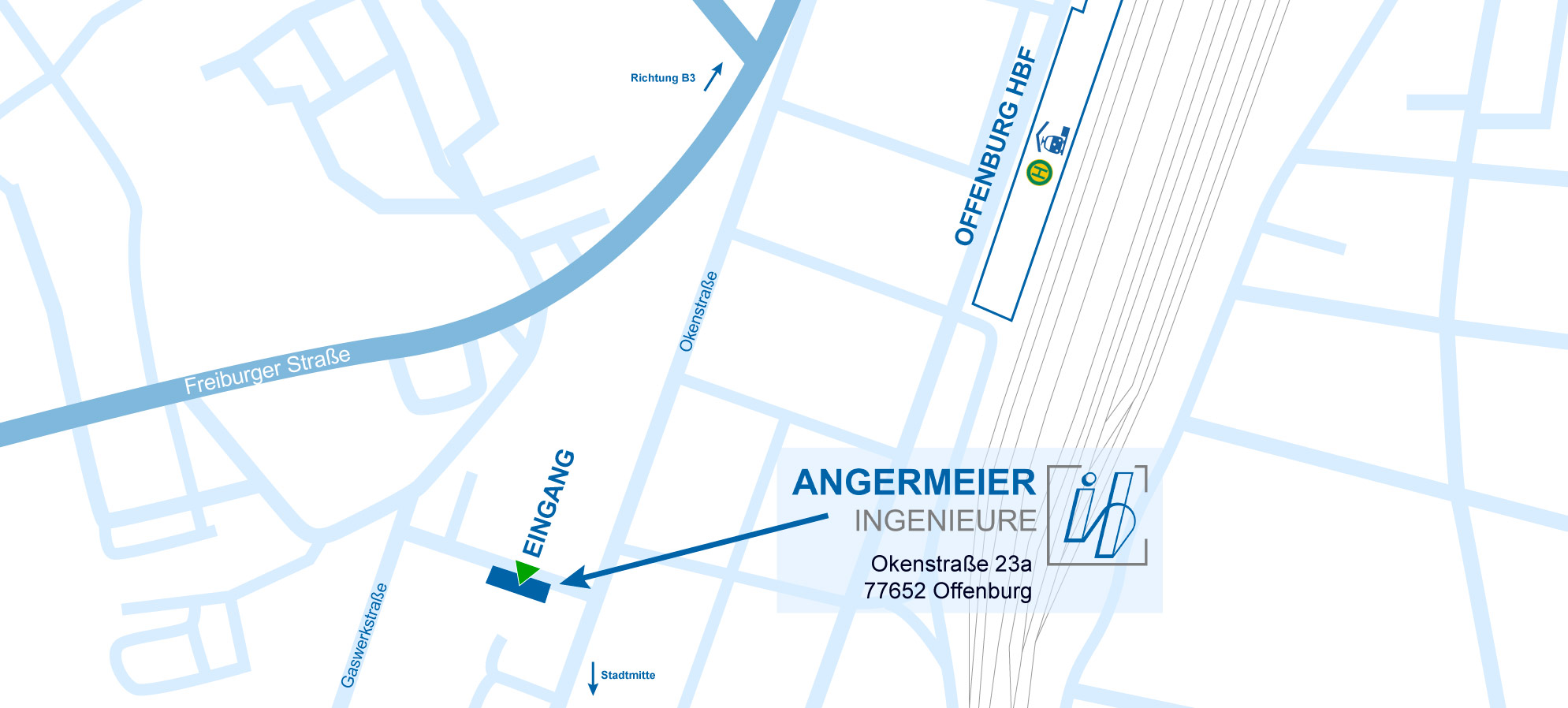 Anfahrt Standort Offenburg ANGERMEIER INGENIEURE